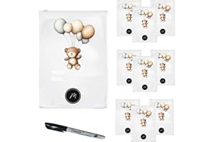 Generico Bustine Corredino Neonato Ospedale – 10 Sacchetti Satinati Riutilizzabili per Cambio Neonato - Asilo e Viaggio – Organizza la Borsa Parto Mamma – Idea Regalo Nascita Baby Shower