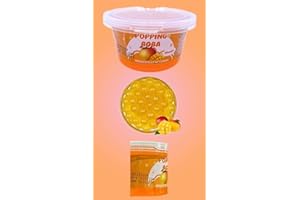 bobatra.de Bubble Tea Popping Boba Premium Fruchtperlen 490 G Boba-Perlen Orig. aus Taiwan (Mango)