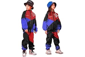 LOLANTA Ensemble de Vêtements ColorBlock pour Enfants, Costume de Danse de rue Hip Hop