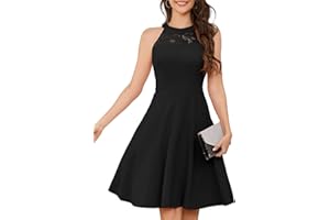 Bbonlinedress Abendkleider elegant für Hochzeit gast festliches Kleid Damen Neckholder Konfirmationskleider Jugendweihe Brautjungfernkleider Cocktailkleid Partykleid