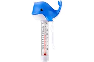 INCETUE Floating Pool Thermometer, Easy-Read Water Temperature Gauge with String for Swimming Pools, Ice Baths, Hot Tubs, Cold Tubs, Ponds, and Spas (Whale)