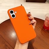 Lavderuar iPhone 17 ile Uyumlu İ&ccedil;i Kadife Lansman Silikon Kılıf &ndash; Kamera Korumalı, Darbe Emici, Premium Yumuşak Kapak turuncu