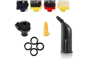 Wiseten Zubehör für Aufsätze Dampfreiniger Kärcher Easyfix SC1 SC2 SC3 SC4 SC5, Düsensatz mit Dichtungsring und 5 Bürstenset Ersatzteile Kärcher