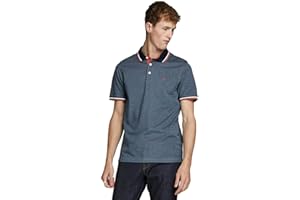 JACK & JONES Mens Paulos Tipped Pique Short Sleeve Polo