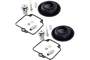vbaxy Kit de reparación de carburador para Suzuki GS500E 1989-2000 GS 500 e Carburador Junta de pistón Membrana de vacío Aguja de flotador Principales boquillas