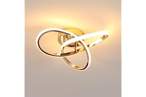 Comely Plafonnier LED Moderne, 30W 3375LM Lampe de Plafond LED, Luminaire Plafonnier pour Chambre, Salon, Salle à Manger, Couloir, Lumière Blanche Chaude 3000K, Or