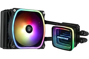 ENERMAX AQUAFUSION ADV ARGB 120 mm AIO CPU, Dual Chamber per Intel LGA1700/AMD AM5 Support 250W + TDP (1 ventola SquA RGB 120 PWM); ELC-AQFA120-SQA, nero