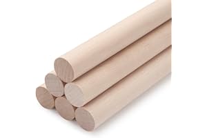 RSXING 3/4 x 12" Natural Wooden Dowels Rods 8 PCS Round Wooden Dowel for Craft, Macrame Wood Dowel, Unfinished Hardwood Sticks for Wooden Lollipops and Small, DIY Crafting, Photo Booth Props