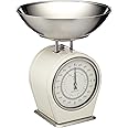 KitchenCraft Living Nostalgia Mechanical Kitchen Scales, Vintage Inspired Traditional Weigh Scales, Accessories for Baking and Cooking, 4 kg (8 lbs) - Antique Cream