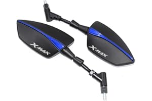 DHWUIASF para Yamaha XMAX300 XMAX400 Xmax X-MAX Xmax 125 XMAX250 Xmax 300 400, Espejos Retrovisores Laterales para Motocicleta, Scooter Universal De 8MM Y 10MM Decorar (Color : Blue)