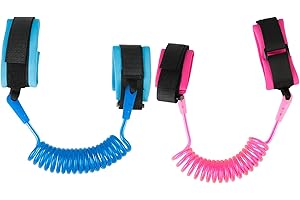 MOTTDAM 2 Pcs Anti Lost Wristband, 1.5M Baby Safety Wrist Link Belt Walking Hand Belt Strap Leash Wire Rope for Child Toddler Kids
