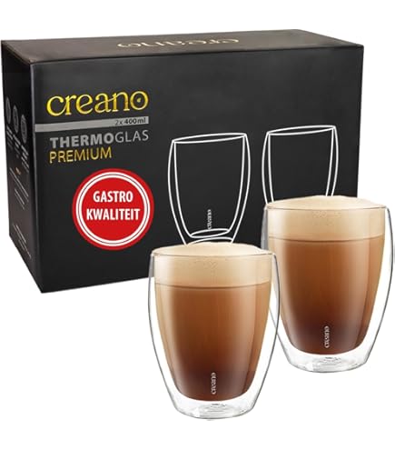 Creano Thermo Kop dubbelwandige thee/latte macchiato cappuccino kop