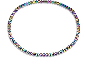 TYENAZA Naszyjnik magnetyczny, naszyjnik z hematytem, naszyjniki dla kobiet, mężczyzn, opieki zdrowotnej, terapia magnetyczna, koraliki hematytu naszyjnik, biżuteria prezent