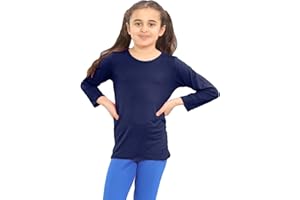 janisramone® Kids T Shirts - Casual Girls and Boys Long Sleeve T Shirt - Round Neck Girls School Shirts, Stretchy & Comfortable Boys & Girls Long Sleeve T Shirt