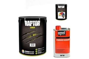 LACKMIX.DE Raptor Lack, Bed Liner 4,4 L (3,0+1,0+0,4) Gebinden Set. 2K Fahrzeug & Transportflächen Beschichtung. Alle RAL Farben. Upol. (RAL 1001 Beige)