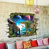 B01A8IBRXC PVC Waterproof 3D Jurassic World Dinosaur Animal Wall Sticker Art Mural Home Living Room Bedroom Decor Decal