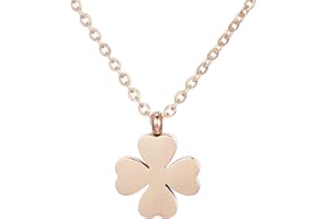 Morella Collar Mujeres con Colgante de Acero Inoxidable Oro Rosa en Bolsa de Terciopelo