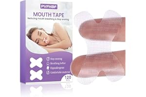 PVFH8F Mouth Tape for Sleeping, 120 Strips Sleep Tape, Mouth Strips Anti Snoring, Strong but Gentle Adhesion for Women Men, Improves Nasal Breathing and Reduces Snoring
