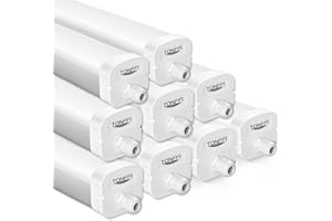 ‎TONFFI TONFFI 9 Stück LED Feuchtraumleuchte 60W 7200LM, 155cm LED Feuchtraumlampe Röhre, IP65 Wasserfest Wannenleuchte Werkstattlampe für Keller Garage Werkstatt Büro, Neutralweiß 4000K