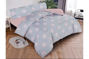 BESCH Juego de Funda Nordica para Cama 135cm 100% Microfibra de Poliester Suave 3 Piezas - Juego de Funda Edredónes 220x220cm y con 1 Funda de Almohada 45x145cm (Gato)