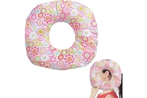 ZOYDP Ear Piercing Pillow,10 Inch Ear Piercing Pillow for Side Sleepers,Donut Pillow for Ear Piercing, Pillow with Hole for Ear Adjustable Filling,CNH Ear Pillow Reduces Ear Pressure Ear Pain Relief
