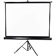 OUNA 72 inches Projector Screen with Tripod Stand 4:3 Portable Projection Screen 4K 3D Projector Movies Screen for Home Office Indoor Outdoor Use