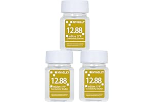 Nynelly Étalonnage de La Conductivité Solution EC 12,88 mS/cm pour Testeur de Salinité, du Mesureur EC, du Mesureur TDS, 3 Bouteilles de 50mL de Solution Tampon Standard de Sel de Conductivité