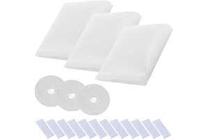 PUERHUACI Moustiquaire Fenetre,Toile Moustiquaire 3 Pièces Rouleau Insect Moustiques,Protecteur Filet Maille Rideau De Fenêtre Écran Standard pour Fenêtre 150 X 200cm Blanc
