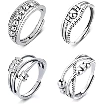 Anello anti-ansia in argento sterling S925 Ursilver per donna, anelli