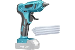 SQUAELTIRS Heißklebepistole Klebepistole, Ersatz für Makita 18V BL1850,Akku-Heißklebepistole mit 10 Heißklebesticks,für Basteln, Kunst und Reparatur (Ohne Batterie)