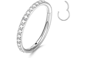 YEBOCIYO Piercing Naso Helix Piercing Acciaio Chirurgico Septum Piercing CZ Piercing Trago Piercing Ombelico Labbro Sopracciglio Daith 16G Conch Oro Argento Oro-rosa