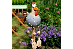 ‎OKESYO OKESYO Keramik Huhn Gartendeko Huhn Gartenstecker Keramikfigur Gartendeko für Draußen Figuren Huhn Hühner Deko für Terrassen Balkon Hinterhof Außen Dekoration