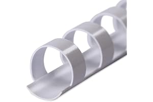 ‎KOPIERLADEN KARNATH GMBH Plastikbinderücken, WEIß, 10 mm, 21 Ringe, 100 Stück, für ca. 55 Blatt – Plastikringbindung, Spiralbindung, Ringbindung