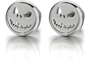 COOLSTEELANDBEYOND Petit Monstre Boucles d'oreilles Homme Femme Garçons - Clous d'oreille - Acier Inoxydable - 2 Pièces Rock Punk Hippie