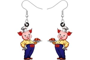 LONYOO Acrylique Rose Cochon Boucles d'oreilles Accrocher Mignon Cochon Bijoux pour Filles Femme Cadeaux Cochon