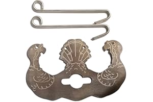 JAYRUIT No More Slippery Hands or Butchers Twine, Stainless Steel Turbo Trusser for Chicken or Turkey, Perfect for Effortless Rotisserie Cooking(A)