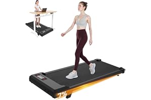 HomeFitnessCode Walking Pad Treadmill 7% Incline, Treadmills for Home, 2.5HP Portable Electric Under Desk Treadmill with LED Display & Remote, Adjustable Speed, No Assembly
