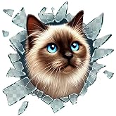 3D Kedi K&ouml;pek Araba &Ccedil;ıkartması, Kırık Cam Efektli Ara&ccedil; Stickeri, Kedi-K&ouml;pek Tasarımlı Sticker, Araba, Laptop, Dolap, Motor ve