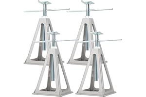 NICCOO 4 x Caravan Axle Stands Aluminium Static Jack Support Stand Adjustable Height 10.6-16.9 inch for Trailers Caravans up to 3600 kg