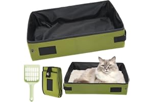 Rhitchy Lettiera per gatti da viaggio portatile: lettiera pieghevole impermeabile e traspirante, per auto, viaggi, campeggio (45 x 35 x 12,5 cm)