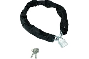 BURG-WÄCHTER Vierkantkette, Kette für Fahrrad, Motorrad, E-Scooter, Gartenmöbel, mit Vorhangschloss, SKM 5/60/30, Länge: 60 cm, Schwarz