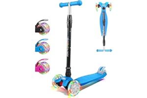 ‎KORIMEFA KORIMEFA Scooter Kinder Roller, Dreiradscooter mit PU LED Räder, Leuchtenden Räder, Faltbarer Höhenverstellbarer KinderRoller, Leicht Belastbarkeit bis 60 kg, ab 3-12 Jahre Junge Mädchen