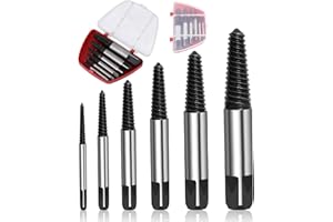 TPZORJX 6 Pièces Extracteur de Vis,Extracteur de Boulons professionnel,Extracteur de Vis Casse Ensemble avec Boîte de Rangement,Outil Extraction de Vis pour Goujons de Vis Endommagés