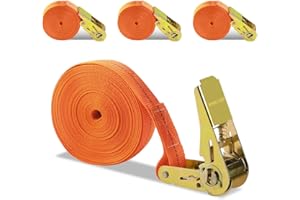 ORTVIAI 4 Piezas Cinchas de Amarre Carraca, 8M Cincha, Eslingas de Amarre Carga 1000 kg, Cinchas, Cinchas de Amarre para Baca,Equipaje,Lonas (A)