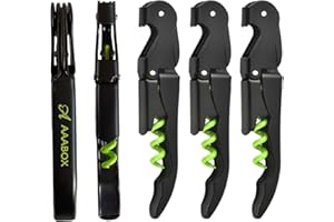 AAABOX 10 Stück Kellnermesser Set，3-in-1 Flaschenöffner,Upgraded Heavy Duty Edelstahl Korkenzieher Wein,Weinöffner für Sommeliers Kellner und Barkeeper(Grün+Schwarz)