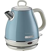 Ariete Vintage Elektrikli Su Isıtıcı 1 Litre Mavi 2868/05 - Paslanmaz &Ccedil;elik, Retro Kettle, 1630 Watt, Otomatik Kapanma, Kablo
