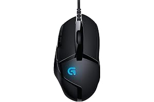 Logitech G402 Hyperion Fury Wired Gaming Mouse, 4,000 DPI, Lightweight, 8 Programmable Buttons, DPI Switch Button, Compatible with PC/Mac - Black