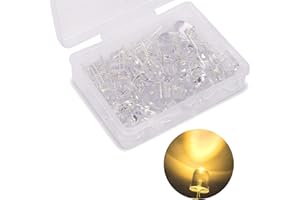 KA WAH CORE 8mm LED Leuchtdioden, 50 Stück Led Diode Warmes Licht, 3V Extra Hell Led Leuchtdiode, für Wissenschaftliches Projekt, DIY, Elektronische Beleuchtungs komponenten, Warmweiß