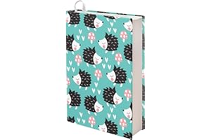 Kuiaobaty Funda de tela con estampado de erizo, funda elástica para libros de tapa blanda