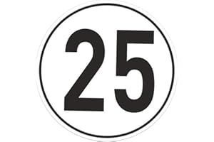 ISECUR Adesivo da 25 km/h, dimensioni Ø 20 cm, adesivo velocità I kfz_536